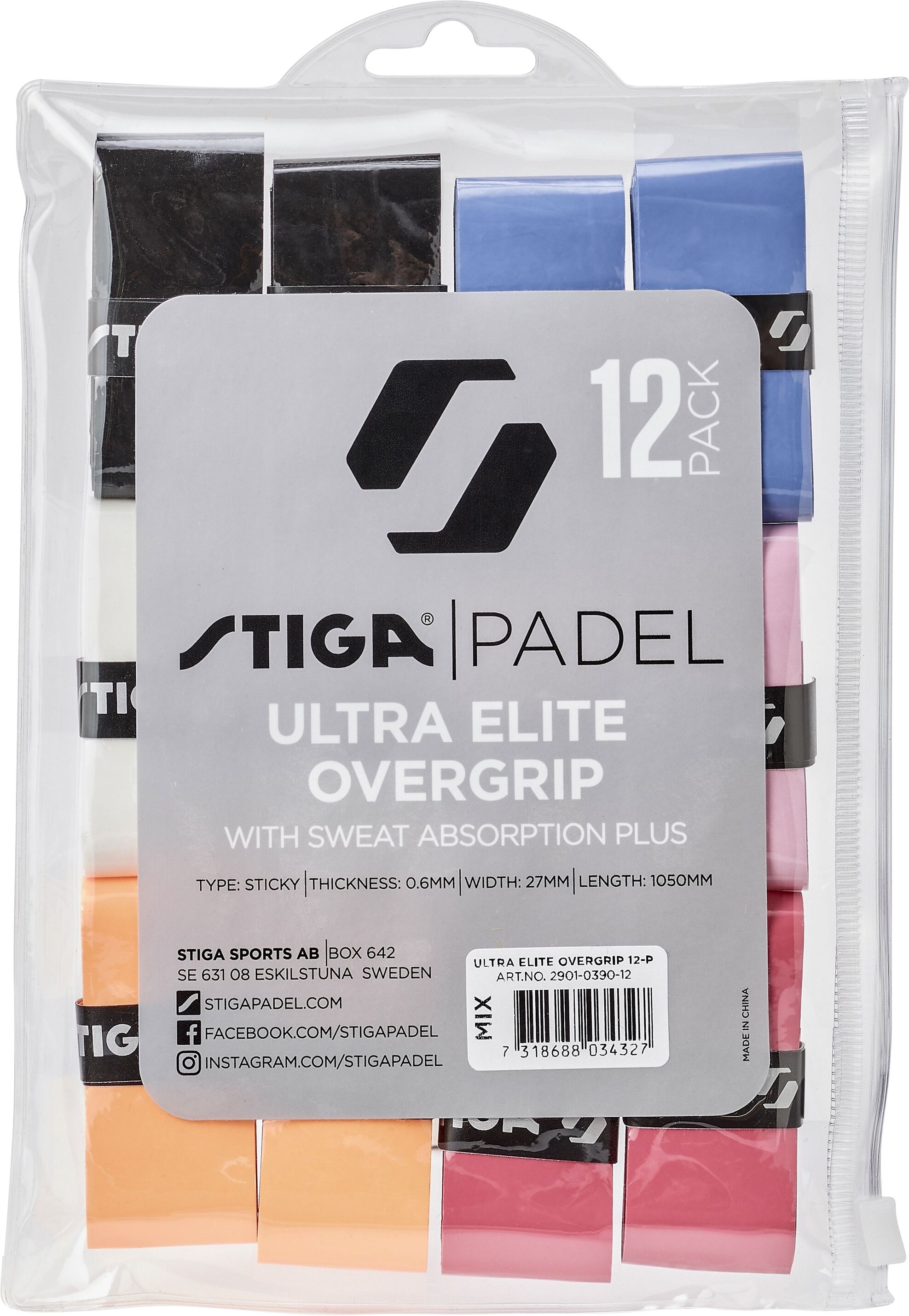 Stiga Ultra Elite Padel Overgrip 12-pack Mix