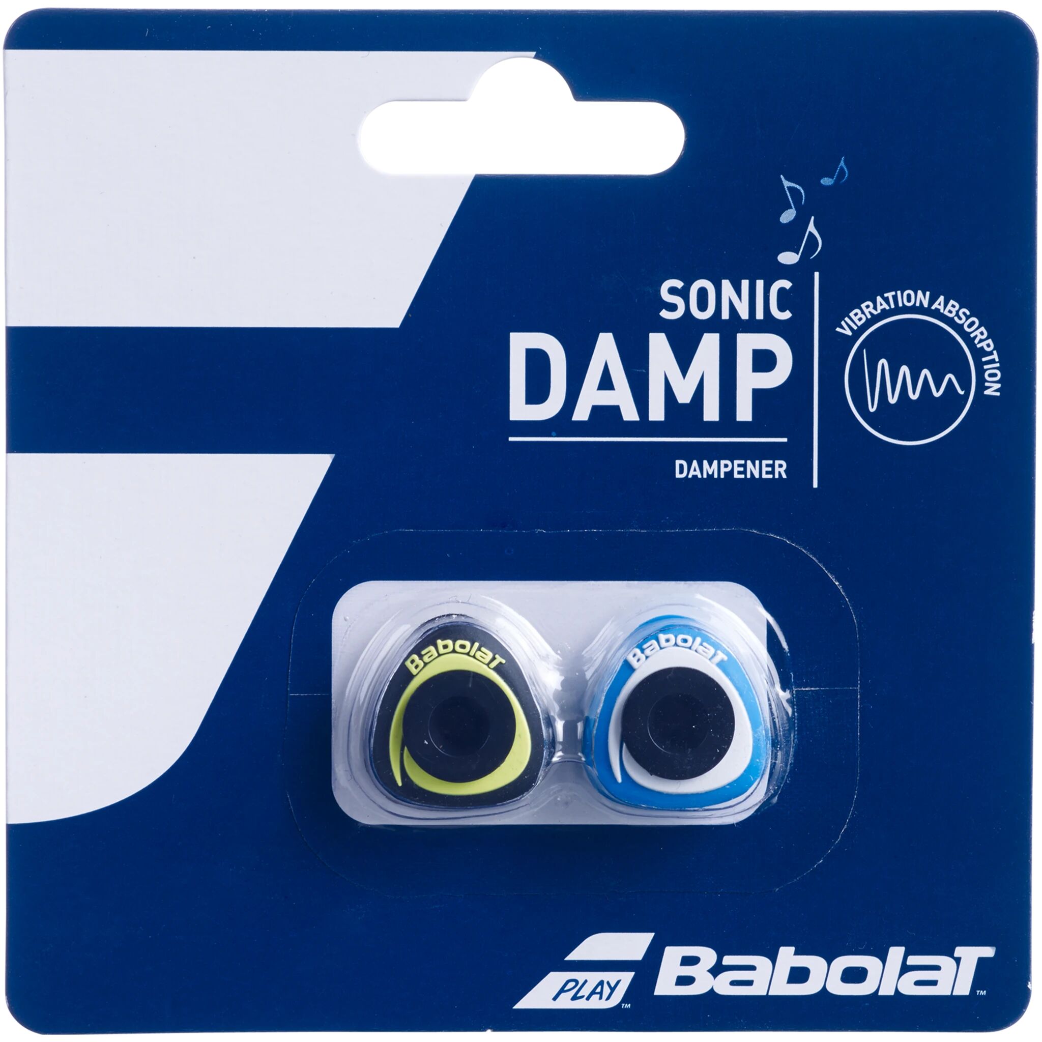 Babolat Sonic Damp X 2, vibrasjonsdemper tennis 2-pack Blå/Gul