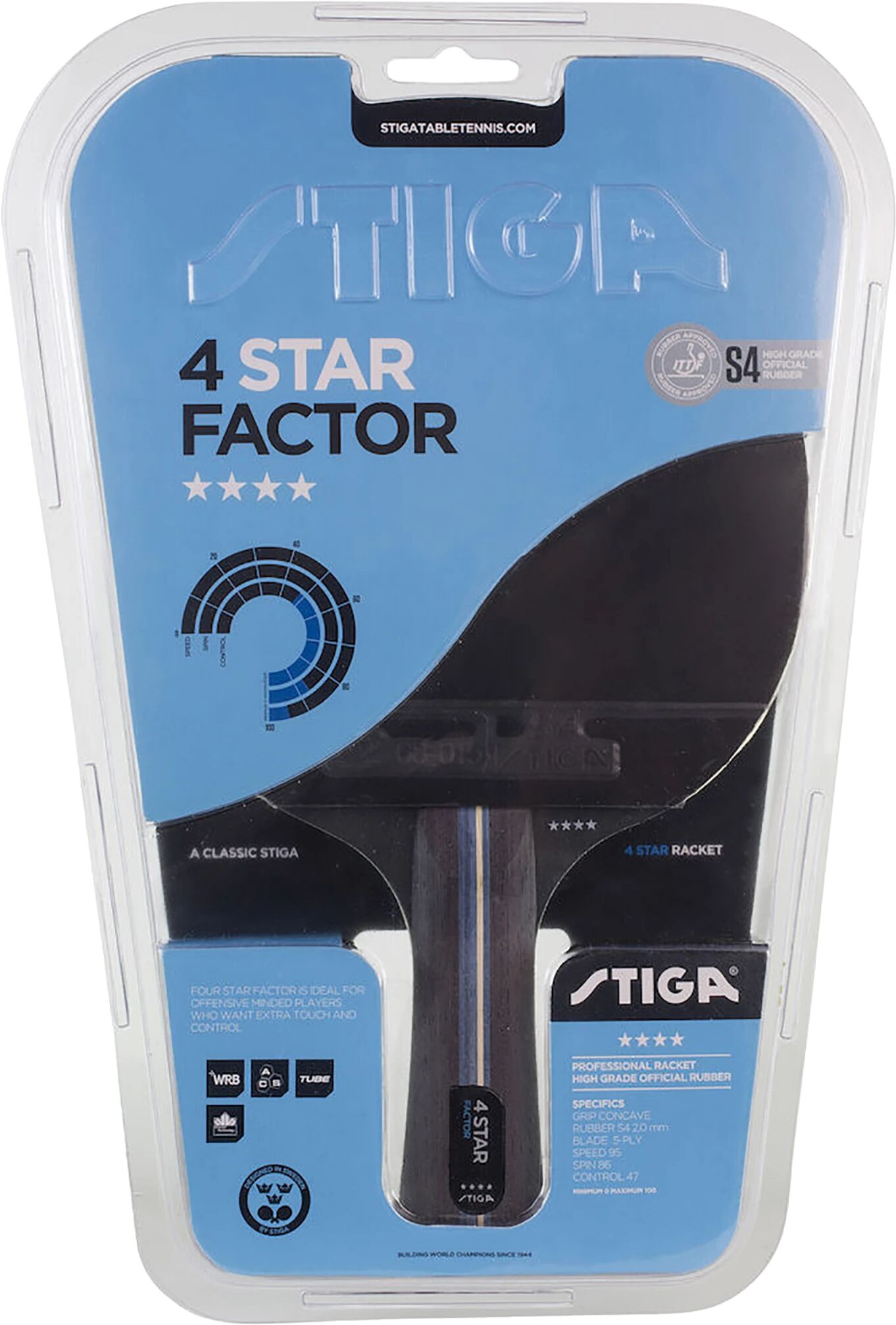 Stiga Factor 4-X, bordtennisracket One Size STD