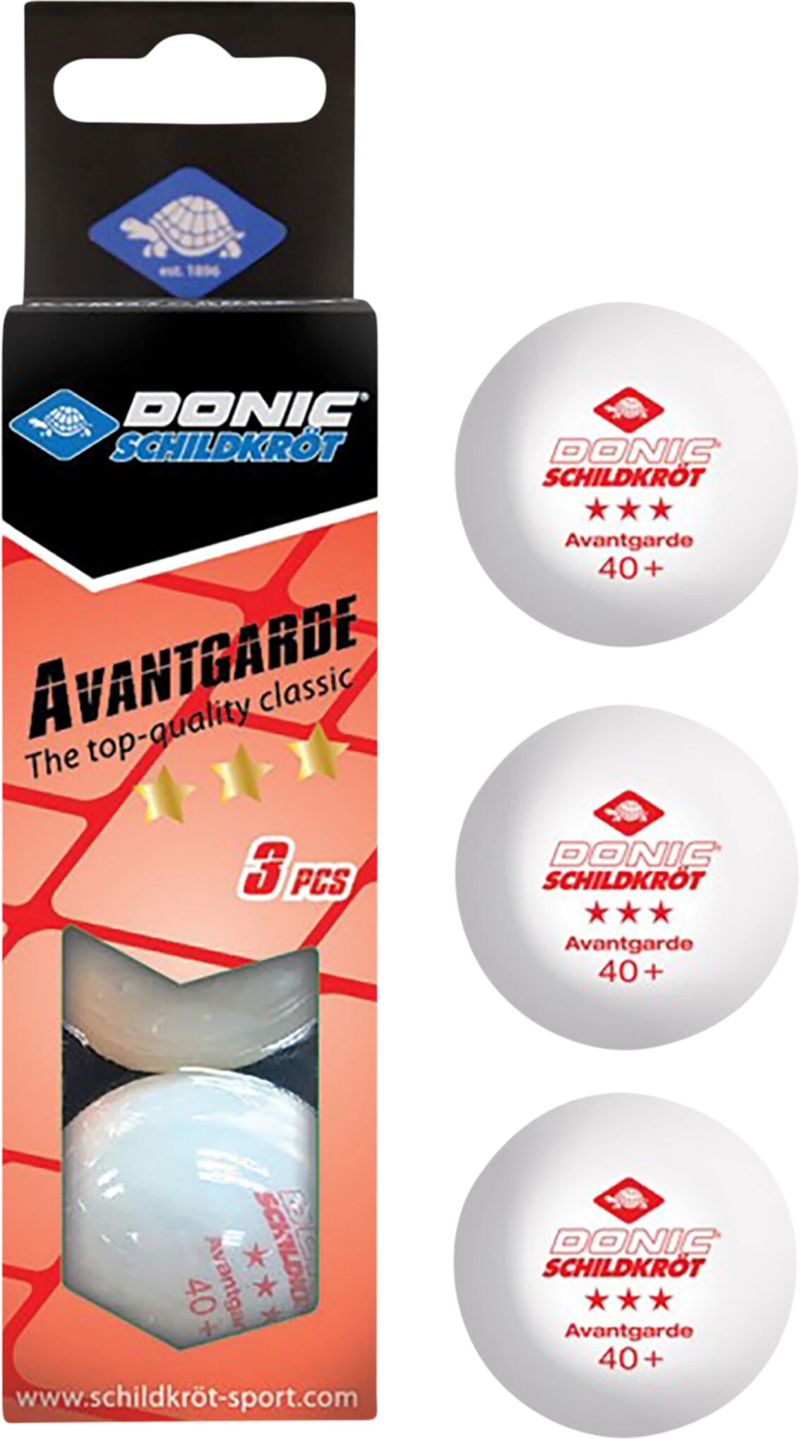 Donic Schildkröt 3-Star ball Avantgarde, bordtennisballer STD STD