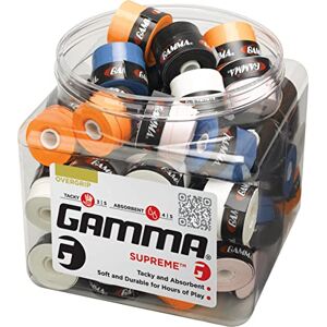 GAMMA Sports Supreme Overgrip for Tennis, Pickleball, Squash, Badminton, and Racquetball Racquets, 60-Jar, White