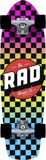 RAD Skateboards Cruiser Board Komplettboard RAD Retro Checker (Neon Fade)