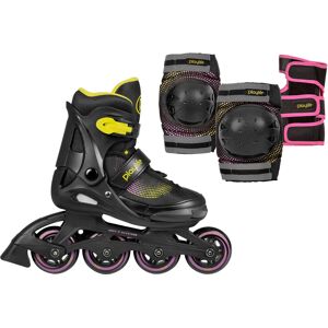 Playlife Inlineskates »Playlife Joker«, (Set), mit Schutz Set bestehend aus... gelb/pink/schwarz  37,5/40