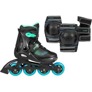 Playlife Inlineskates »Playlife Joker«, (Set), mit Schutz Set bestehend aus... blau/schwarz  31,5/34