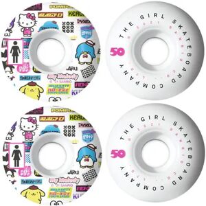 Girl Tokyo Speed 99A Skateboard Rollen 4 Stk. (50mm - Weiß/Pink/Blau)