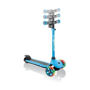 Globber E-Scooter Kinder One K-Emotion Plus hellblau mit Leuchtrollen