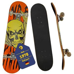 Best Sporting Skateboard Totenkopf I Skate-Board mit ABEC 7 Kugellager I hochwertige Skateboards aus Holz & Aluminum I Skateboard Erwachsene I 78,5 x 20,4 cm Skateboard Deck mit Totenkopf