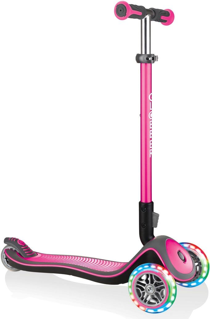 Dreiradscooter GLOBBER "ELITE DELUXE LIGHTS, mit Leuchtrollen" Scooter pink Scooter