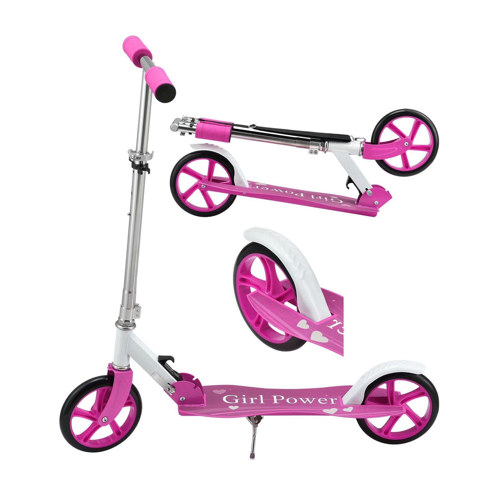 ArtSport Scooter Cityroller Big Wheel 205mm Räder klappbar höhenverstellbar Kinder-Roller ab 3 Jahre