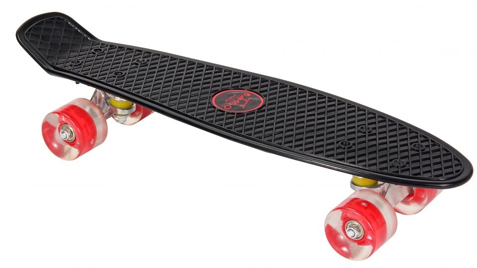 AMIGO skateboard mit LED Lampen 55,5 cm schwarz/rot