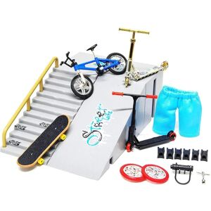 9-delt Skate Park Kit Fingerboard, Mini Finger Skateboard og Ra