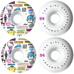 Girl Tokyo Speed 99A Skateboard Hjul 4-Pak (54mm - Hvid/Pink/Blå)