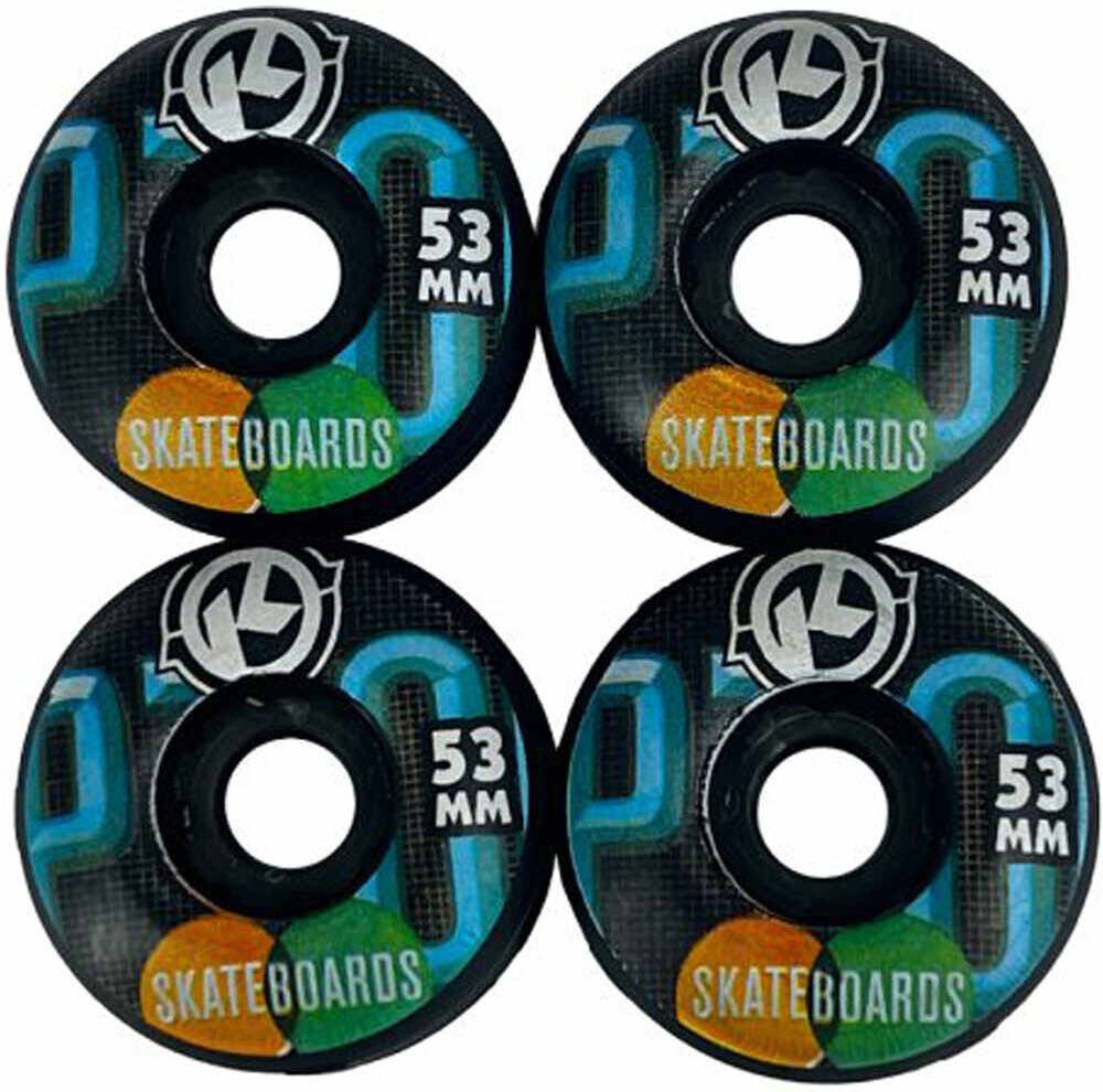 Kriptonics ruedas skateboard 53mm pack 4 ruedas skate Negro (UNICA)