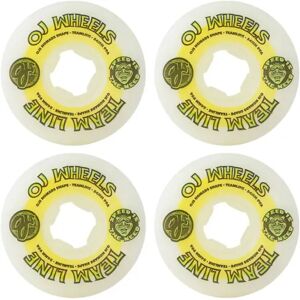 OJ's Team Line OG Formula Hardline Roues Skate 4-Pack (54mm - Blanc/Jaune/Vert)