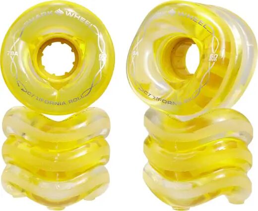 Shark Wheel Roues Longboard Shark California Roll (60mm - Clear With Yellow Hub)