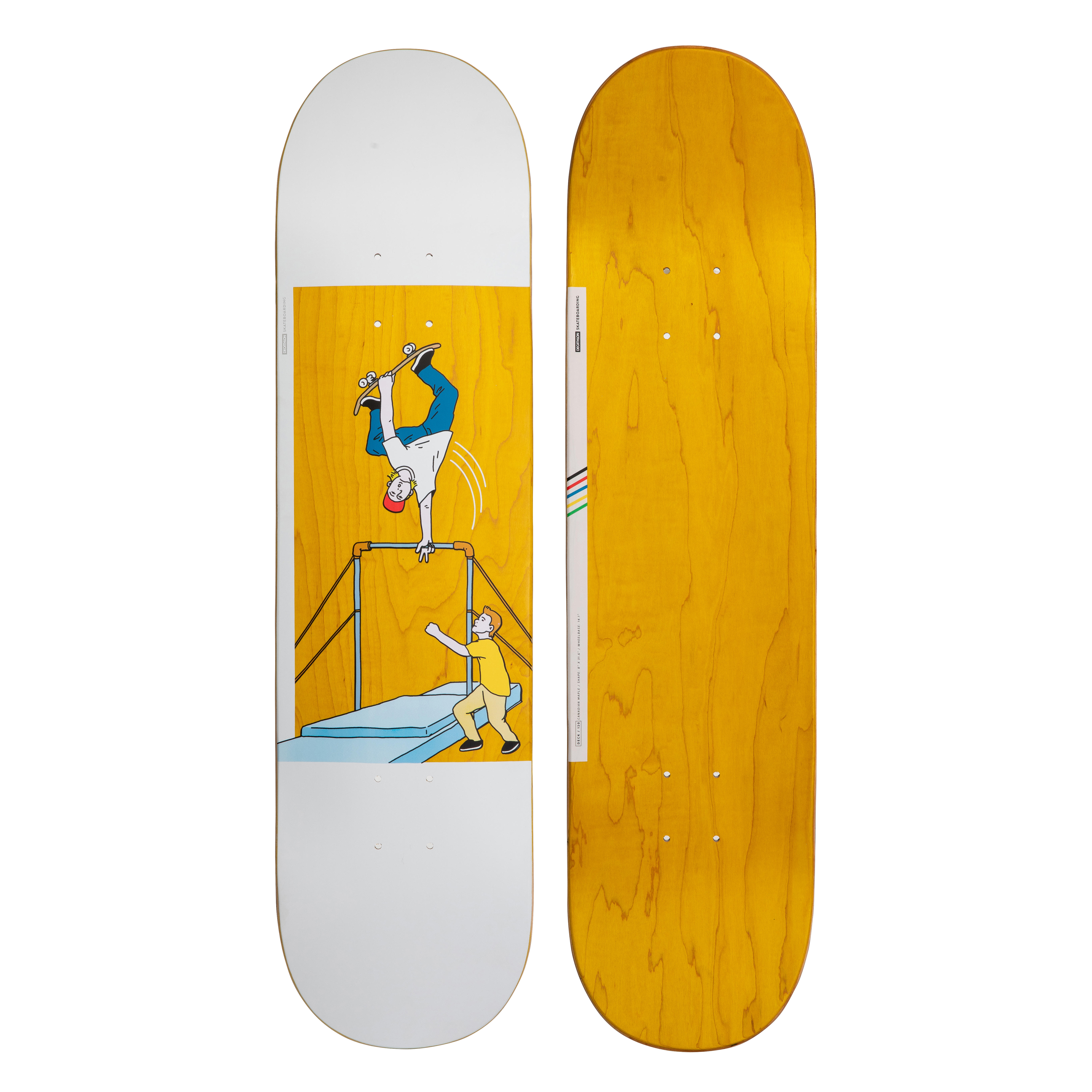 OXELO Skateboard DECK 120 BRUCE 8” giallo