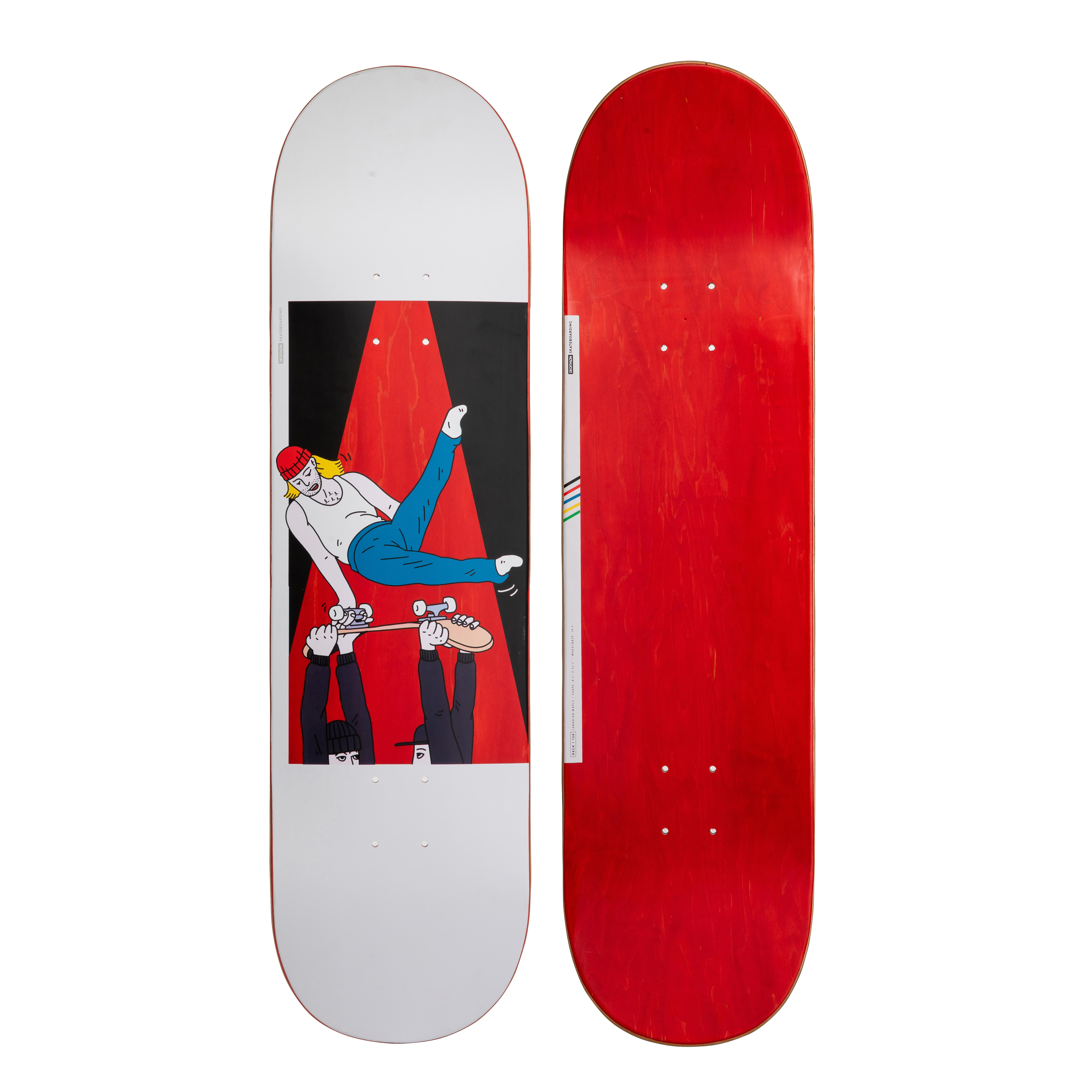 OXELO Skateboard DECK 120 BRUCE 8.5” rossa