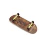 SPITBOARDS 34 mm Fingerboard Complete Wood Pro Set-Up (voorgemonteerd, 5 lagen), Pro Trucks, CNC lagerwielen, Foam Grip Tape, (deck: burl hout, trucks: goud, wielen: bruin)