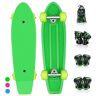 YARNOW Skateboardpak Groen Skateboard Voor Binnen Skateboard Met 4 Wielen Straatskateboard Skateboard Volwassene Longboardskateboard Skateboardset Voor Kinderen Kruiser Longboard Metaal