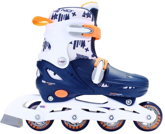 Nijdam Inline Skates hardboot junior blauw/wit - Blauw,Wit
