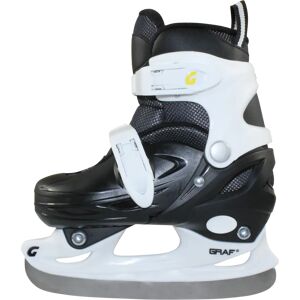 Graf Kid Adjustable Hardshell Ice Skate, hockeyskøyte barn BLACK/WHITE