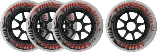 Powerslide Inline Skøyter Hjul Powerslide Vortex 4-Pakning (110mm - Smoke/Black)