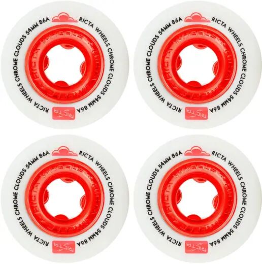 Ricta Skateboard Hjul Ricta Chrome Clouds 86A 4-Pakning (54mm - Rød)