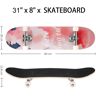 Skate 80cm 7 camadas WeSkate Rolamentos ABEC-7 rosa