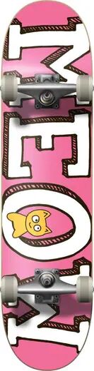 Meow Skateboards Skate Completo Meow Logo (Cor-de-rosa/Branco/Amarelo)