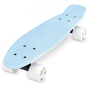 Xootz Kid's Retro Plastic Complete Cruiser Skateboard - Blue/Blue, 22-Inch