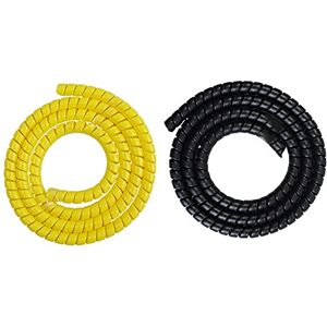 Zunedhys 2PCS Scooter Line Spiral Color Change Tube Protector 1M Length Winding Tubes for M365 Pro,Yellow & Black