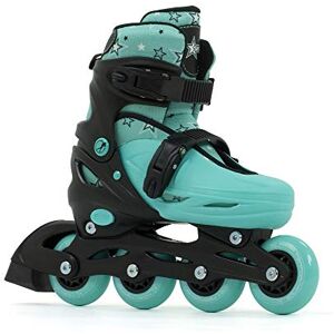 SFR Skates SFR Plasma Adjustable Inline Skates Unisex Children's Skates, Youth, Black/Green, 29-33