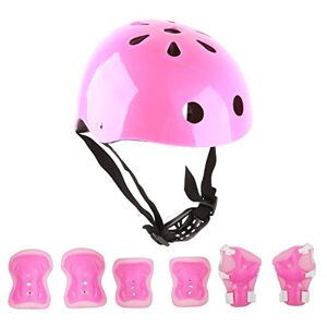 CHICIRIS Kids Helmet Protective Gear, Kids Skating Protective Gear Elbow Knee Pad High Density EPS Foam Absorb Shock ABS Shell For Skating (Pink)