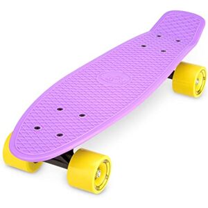 Xootz Kid's Mini Cruiser Skateboard, Retro Plastic Complete Skateboard for Boys and Girls