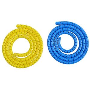 Zunedhys 2Pcs Scooter Line Spiral Color Change Tube Protector 1M Length Winding Tubes for M365 Pro - Yellow & Blue