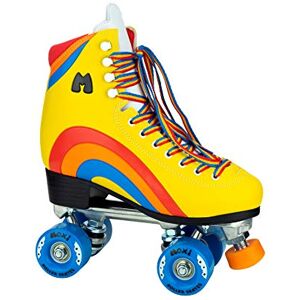 Moxi Skates Moxi Rainbow Rider Beginner Quad Roller Skates - Recreational Outdoor High Top Roller Skates in Multiple Colours for All Ages (Sunshine Yellow, UK 3)