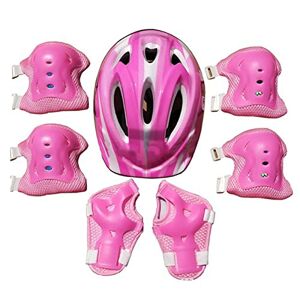 Katolang Kids's Sports Protective Gear Set, Helmet Knee Elbow Pad Set for Riding, Sports Gear Set for Outdoor Biking Skiing Skateboarding Scooter Rose Red