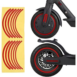 Volohas Flycoo2 Scooter Reflective Wheel Hubs Self Adhesive Waterproof Sticker for Xiaomi M365 / Pro / 1S / Pro 2 for Ninebot ES Series for Ninebot MAX G30 Electric Scooter (Red)