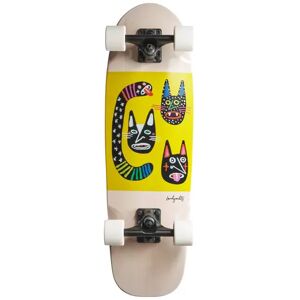 Landyachtz Dinghy Blunt Cruiser Skateboard (Wild Cats)  - White;Yellow;Black