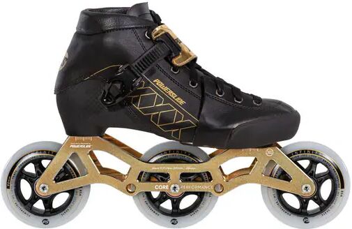 Photos - Roller Skates POWERSLIDE XXX Adjustable Inline Speed Skates  - Black;Gold  (Black/Gold)