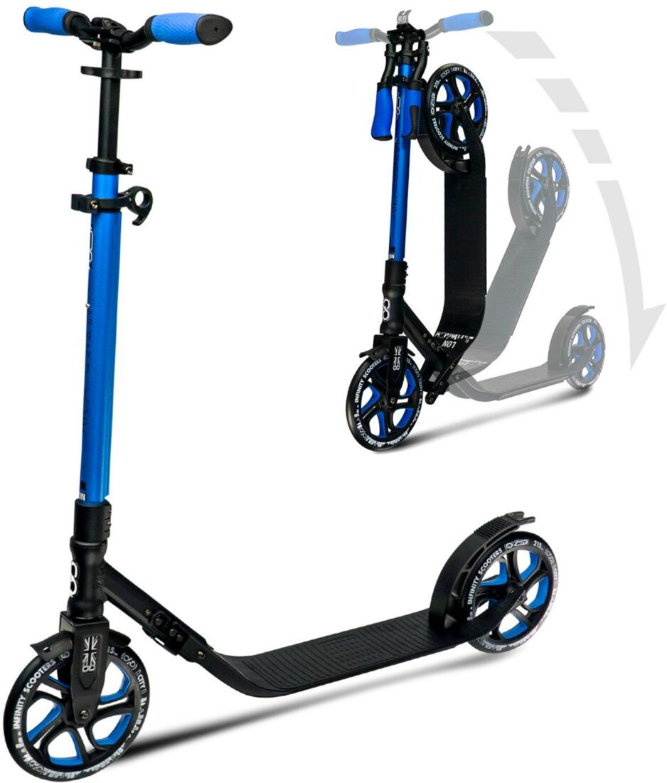 Crazy Skates London Foldable Kick Scooter - Great Scooters For Teens And Adults - Blue