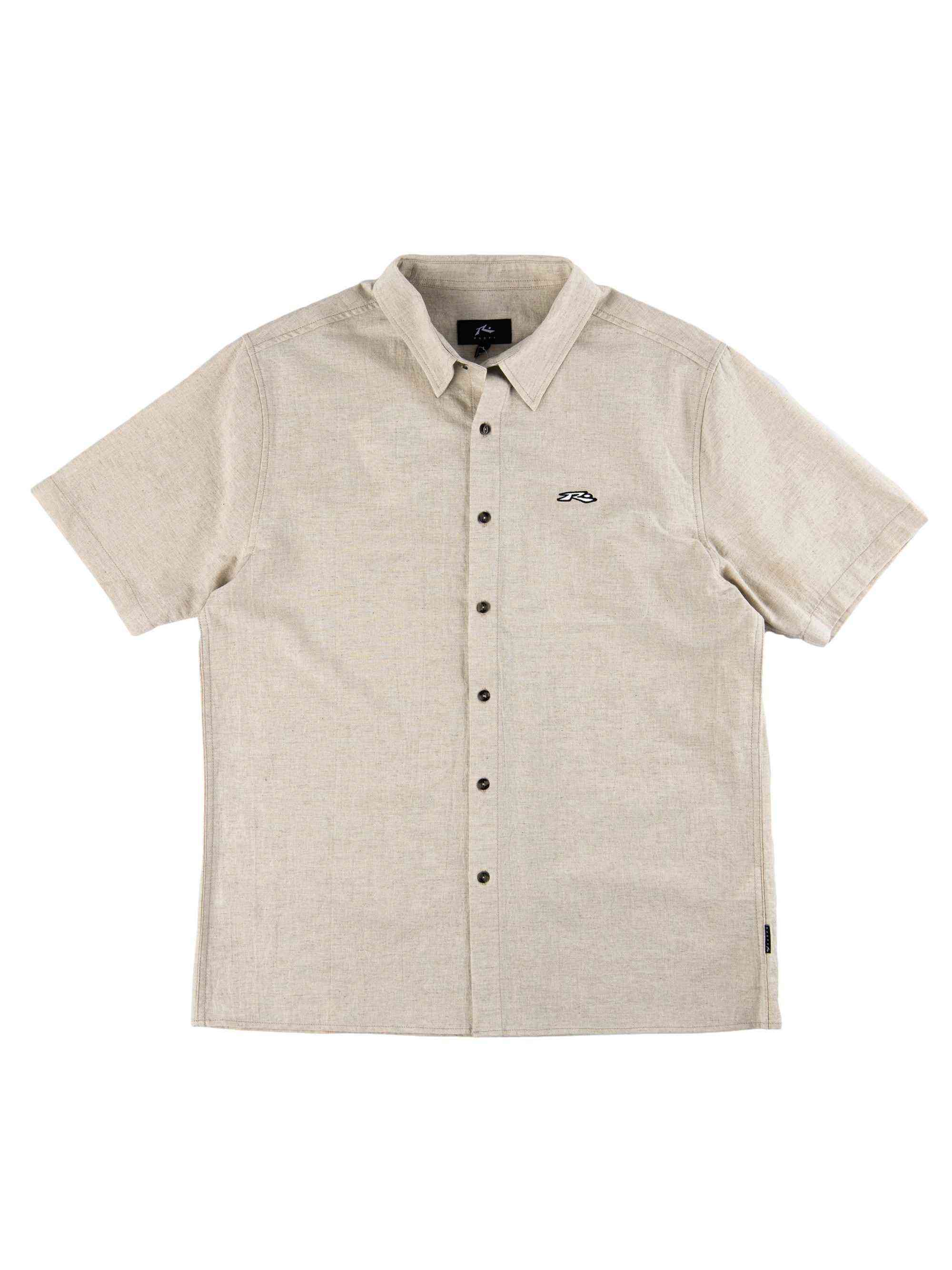 Rusty Undertone Short Sleeve Linen Shirt - Beige Fog Rusty Australia, S / Beige Fog