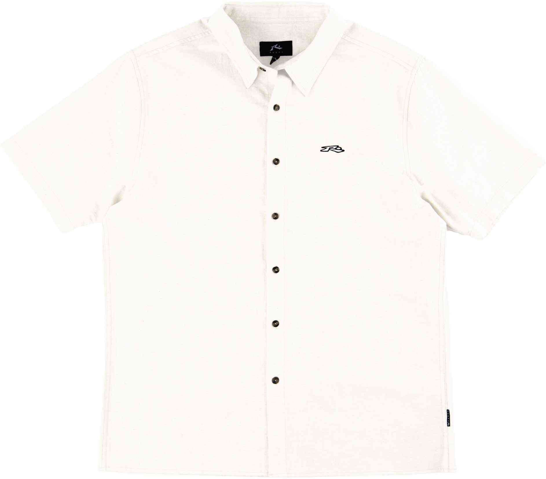 Rusty Undertone Short Sleeve Linen Shirt - White Rusty Australia, M / White