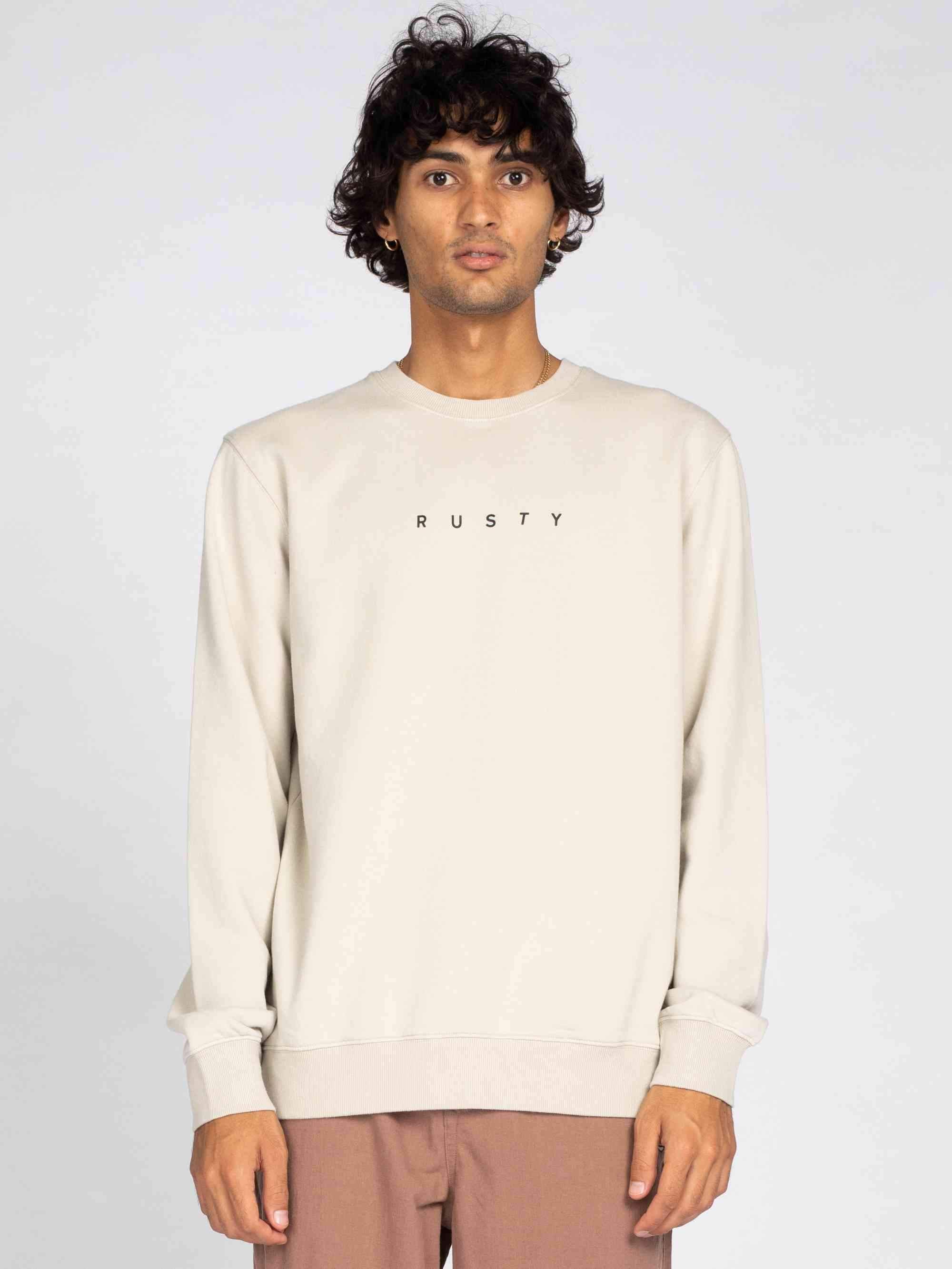 Rusty Short Cut Crew Fleece - Beige Fog Rusty Australia, M / Beige Fog