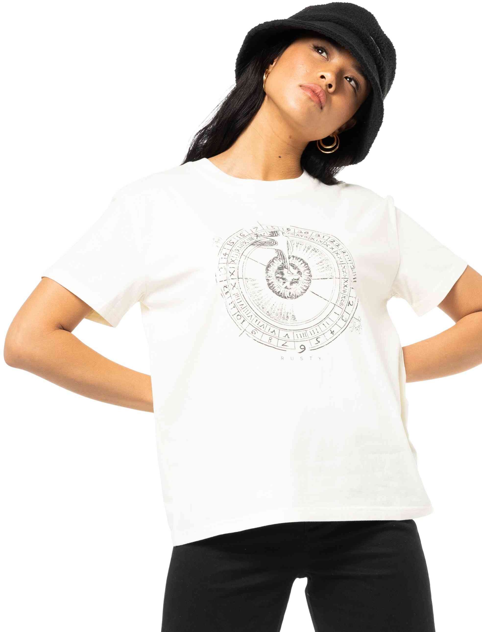 Rusty Meridian Circle Tee - Whisper White Rusty Australia, 10 / Whisper White