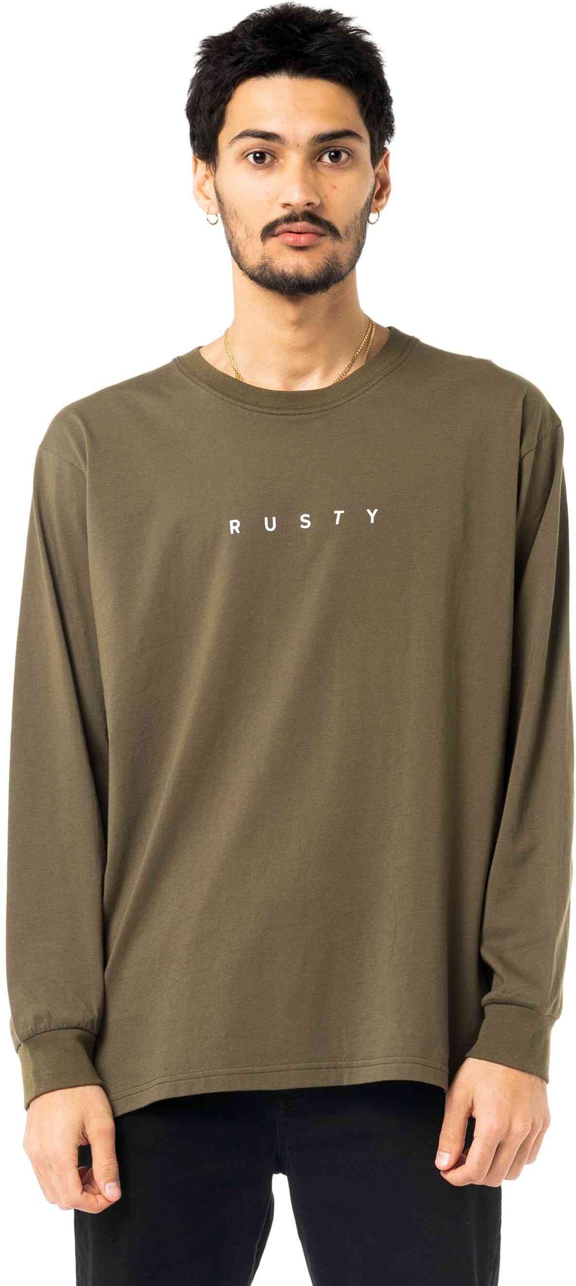 Rusty Short Cut Long Sleeve Tee - Gun Green Rusty Australia, XL / Gun Green