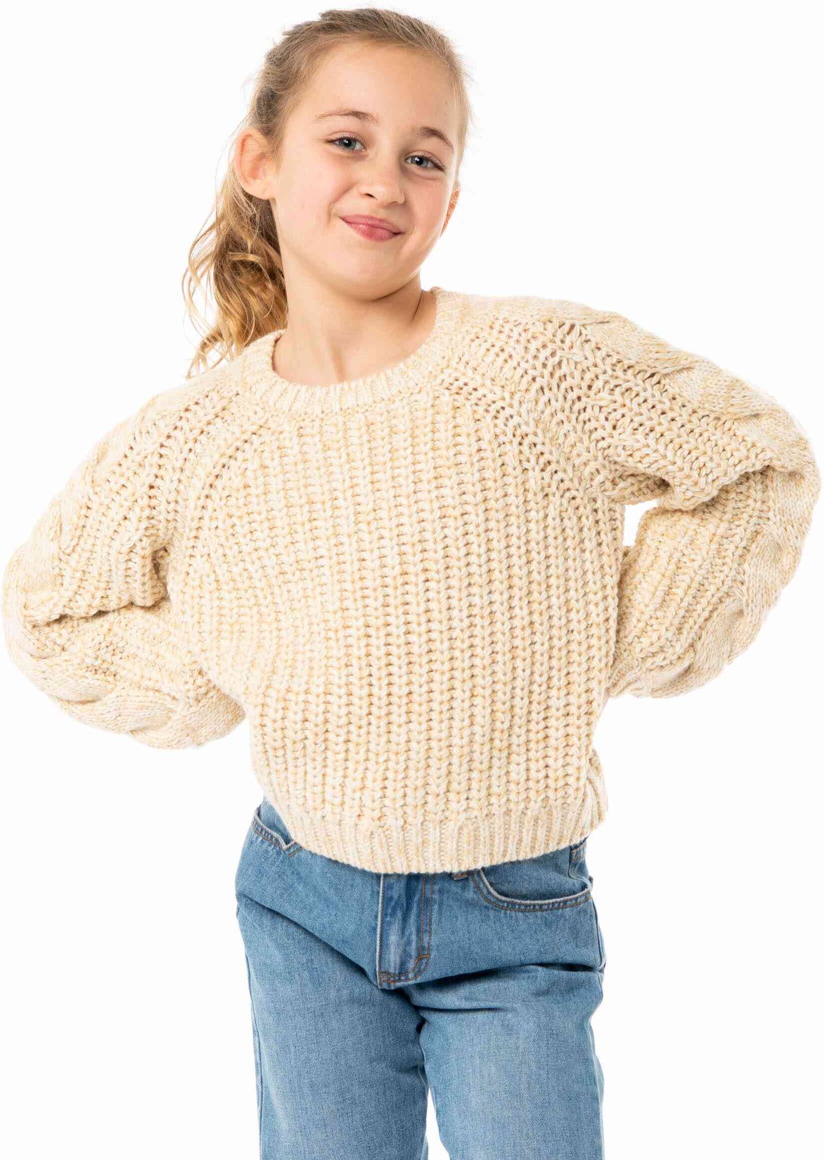 Rusty Bonita Crew Neck Knit Girls - Sable Rusty Australia, 8 / Sable