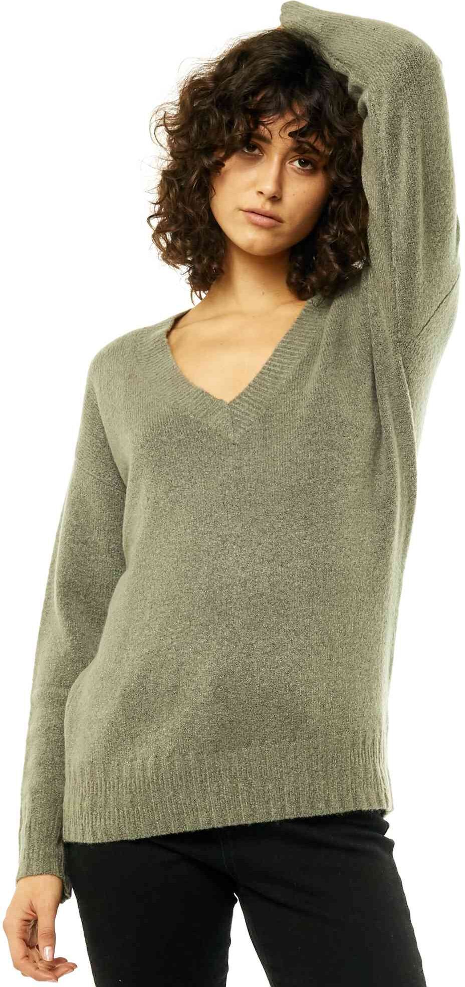 Rusty Together Vee Neck Knit - Dark Slate Rusty Australia, M / Dark Slate