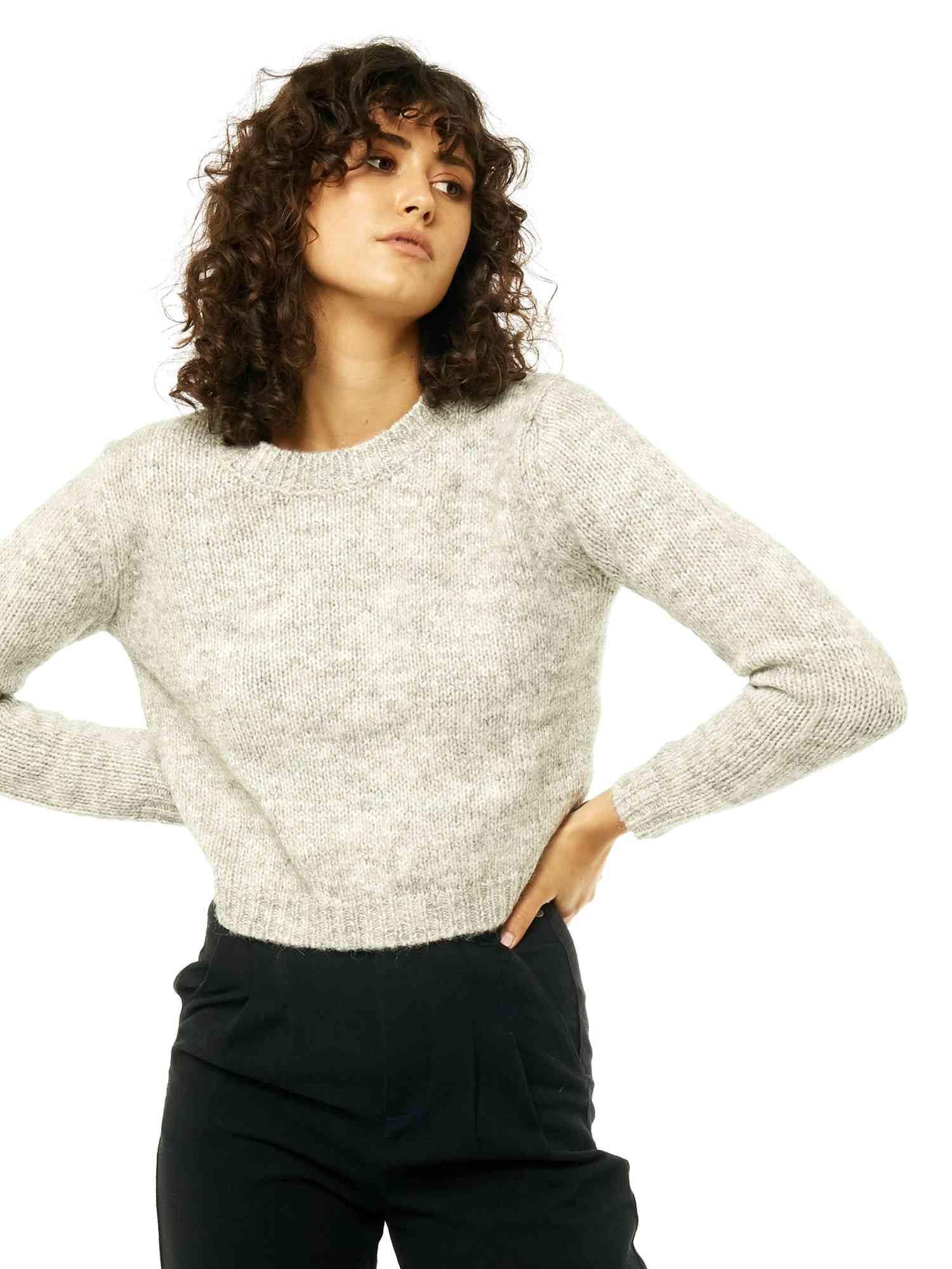 Rusty Woodstock Crew Neck Knit - Grey Marle Rusty Australia, M / Grey Marle