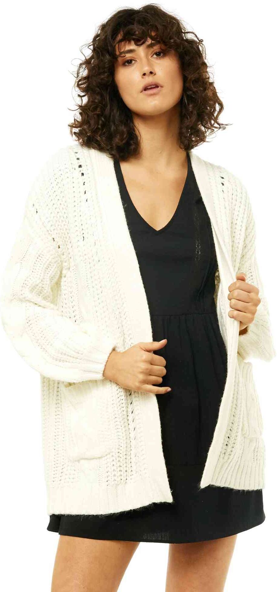 Rusty Folktale Chunky Knit Cardigan - Whisper White Rusty Australia, S / Whisper White